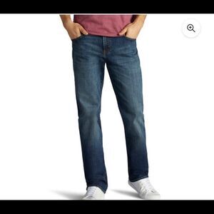 LEE, Modern Series Straight Fit, Straight Leg, Jeans,Size 42/34,Blue, Distressed